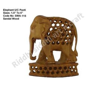 Estatua de Elefante Tallada a Mano en Madera de Sándalo Puro, Forma Ovalada, Cuentas Sueltas Elegantes, Artesanía Hecha en India SWA-115 - Product Image 2