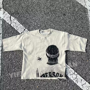 เสื้อยืดถักสำหรับผู้ชายเสื้อยืดแขนสั้นผ้าคอตตอนแท้ออกแบบโลโก้ได้ตามต้องการ - Product Image 2