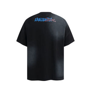 Camiseta de Manga Corta Retro Vintage para Hombre, 100% Algodón, Corte Holgado, Cuello en V, Estilo Informal, Camiseta Básica de Verano - Product Image 4