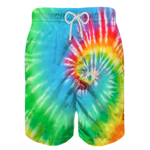 กางเกงว่ายน้ำขาสั้นสำหรับผู้ชาย,กางเกงว่ายน้ำผ้าพริ้วไม่เหมือนใครผ้าแห้งเร็วไม่ซ้ำใครผ้ามัดย้อมแบบถักสำหรับเดินชายหาด - Product Image 5