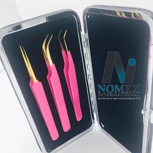 แหนบต่อขนตาทำจากสเตนเลสเนื้อสัมผัสทนทานสีชมพูทองปรับแต่งได้ตามต้องการ - Product Image 2