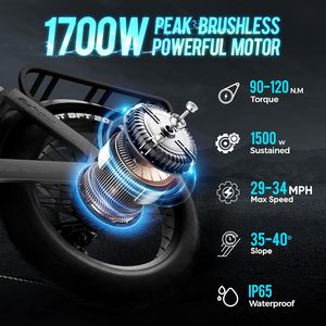 Bici elettrica Juliet Pro II per adulti di picco 5200W bici elettrica a doppio motore fino a 43mph, 70AH/60AH 220 + miglia a lungo raggio Ebike - Product Image 4