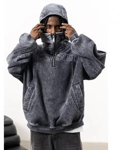 Sweat à capuche pour homme avec finition délavée au soleil et sensation d'usure Sweat à capuche délavé au soleil avec coupe décontractée et style streetwear classique - Product Image 2