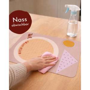 Children's 2-Piece Rectangle Place <b>Mat</b> Set with Space for <b>Plate</b> Glass & Cutlery - Product Image 4