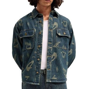 Chaqueta de mezclilla de corte regular, calidad superior, entrega rápida, para hombre, con diseño de botones cubiertos en la parte delantera, chaqueta de mezclilla personalizada para hombre - Product Image 1