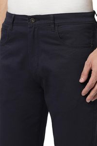 Pantalones de trabajo formales informales ajustados para hombre personalizados 100% algodón de alta elasticidad de lona de color liso teñido cintura media recta frontal plana - Product Image 4