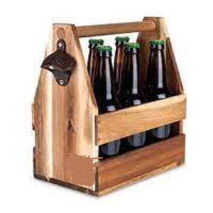 High Quality <b>Kitchen</b> Tissue Paper Holder with Wine & Beer Caddy Glass & Wooden Cutlery Stand for <b>Storage</b> - Product Image 1