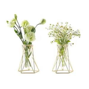 Juego de 3 Macetas Colgantes de Metal con Tubos de Ensayo de Vidrio Transparente para Plantas - Product Image 3