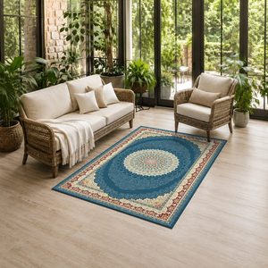 Alfombra Chenille LXDP-1018 de RUGS DEPOT, Multicolor, Neutral, Tradicional, Oriental, Impresa Digitalmente, Lavable a Máquina, Antideslizante, Venta al Por Mayor - Product Image 6