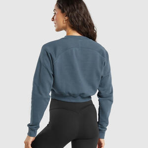 Sudaderas deportivas personalizadas para mujer con bordado de impresión de logotipo y marca de etiqueta para ropa deportiva de gimnasio y uso diario - Product Image 2