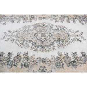 Alfombra Vintage de 5.9x9.9 pies, Alfombra Turca, Alfombra de Lana con Diseño Floral Marrón - Product Image 5