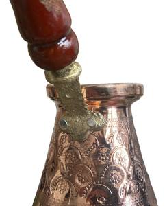 Fleur de luxe cuivre turc cafetière avec manche en bois vaisselle tasse à café maison cuisine restaurant hôtel fête table décor - Product Image 3