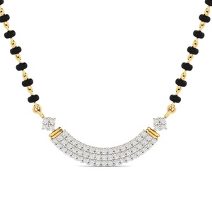 สร้อยคอแต่งงาน Pavitraa Diamond Mangalsutra Stonewels ดีไซน์ทันสมัย ทองคำแท้ 24K รับรองโดย IGI ความบริสุทธิ์แบบดั้งเดิม สง่างามแบบสมัยใหม่ - Product Image 1