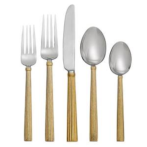 Juego de cubiertos contemporáneo de 5 piezas, acero inoxidable, acabado de cobre martillado, espejo, cucharas de cubiertos para cocina, café, té, uso - Product Image 5