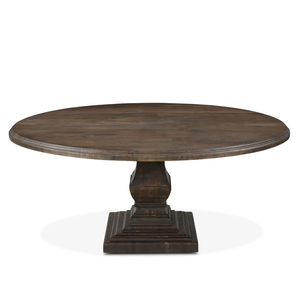 Tendance et design pour la maison, table de salle à manger en bois massif de manguier rond de 72 pouces, finition brun antique, piédestal en bois - Product Image 6