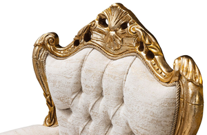 Fauteuil d'appoint de style baroque de luxe avec dossier capitonné et détails décoratifs dorés ornés - Product Image 4