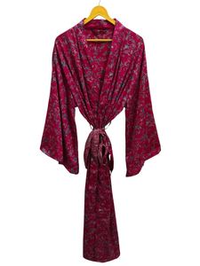 Ankle Length Silk Robe Multi Color Robe Night Wear Robe <b>Indian</b> Vintage Recycled Silk Sari Kimono, - Product Image 4