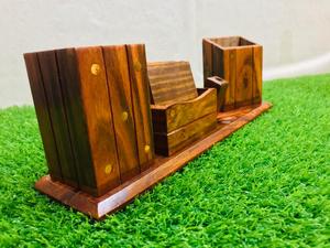 Organizador de escritorio de oficina multifuncional de madera hecho a mano en tamaños personalizados, soporte móvil artesanal al por mayor, soporte móvil elegante - Product Image 5