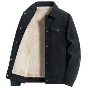 Veste universitaire pour homme automne-hiver, vintage, épaisse, en polaire, col montant, à capuche, coupe-vent, respirante, en polyester - Product Image 3