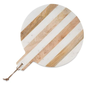 Planche à fromage en bois écologique avec marbre |   Planche à découper et à servir durable en pierre de marbre naturelle - Product Image 5