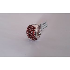 Shah Gems Women's Natural Garnet <b>Ring</b> in 925 Sterling Silver Rhodium Plated Fine Jewelry for Everyday Wear - Product Image 2