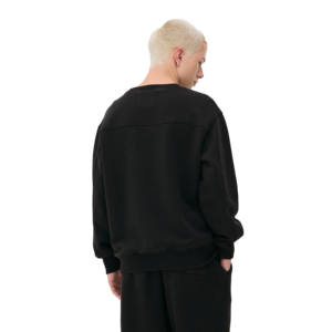 Ensemble de survêtement en molleton de coton lourd en gros, col rond, jogging, survêtement pour homme, survêtement noir uni pour l'hiver - Product Image 3