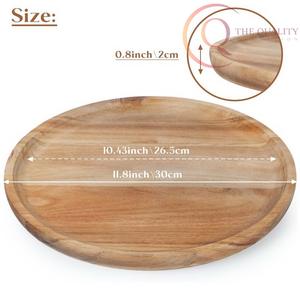 Plateau de service rectangulaire en bois avec poignées, idéal pour la cuisine, la table à manger, le service de café et les cadeaux - Product Image 2