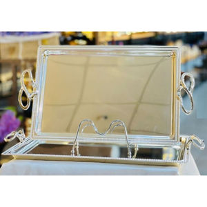 Plateau de service rond de conception moderne avec poignées Plateau de service de thé et de café de table à un prix raisonnable - Product Image 6