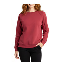 Sudadera Casual de Mujer con Cuello Redondo y Bordado, Color Sólido, 100% Algodón, Transpirable, Ecológica, Corte Regular, Manga Larga