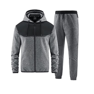 Plus Size Custom Logo Tracksuits for Men Latest Style Durable Material Men Tracksuit Sweatpants Workout And Sport Wear Tracksuit - Product Image 2