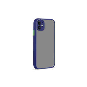 Étui de téléphone en silicone bleu marine Premium Hux pour iPhone 12 Mini, coque de protection avec cordon, design élégant INS, modèle Promax 14 Plus - Product Image 1