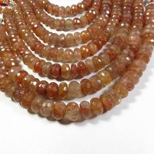 Red Strawberry Quartz Rondelle Beads 8 Inches Strand 8-8.5mm Natural Strawberry Gems Faceted Briolette Beads - Product Image 3