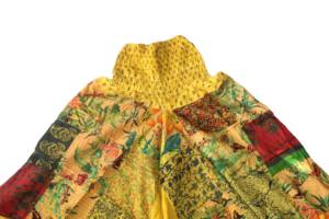 Pantalon sarouel unisexe en coton de style afghan, patchwork jaune, cordon de serrage, rayonne multicolore, matériel respirant, yoga d'été - Product Image 4