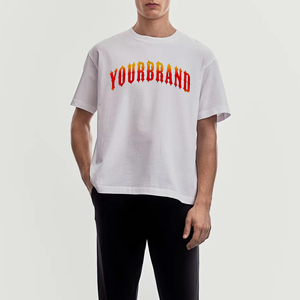 T-Shirt Homme Hip Hop Surdimensionné à Épaules Gouttes en Coton Respirant Street Wear Impression Personnalisée Tissé Col O Poids Lourd Vierge - Product Image 4