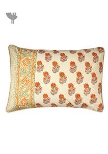 Funda De Almohada decorativa Floral Mughal bloque de mano impreso en Coral para uso doméstico o hotelero para decoración de hospitales también - Product Image 3