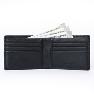 Tout-en-un Bi-Fold Premium Portefeuille en cuir véritable Broderie pour hommes Ultra léger Slim RFID Blocking Doublure en coton courte longueur - Product Image 4