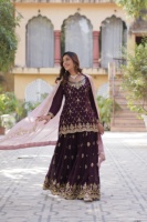 Boutique indienne Designer Party Wear Kurti Plazoo Dupatta Set Party Wear Dernière collection exclusive de vêtements ethniques