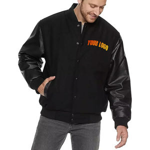 Vente en gros fabricant de veste Letterman à manches en cuir de haute qualité veste Streetwear vintage personnalisé pour hommes rue principale d'hiver - Product Image 1