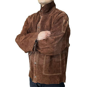 Chaqueta de soldadura transpirable de talla grande superventas, cuero de piel de vaca con cuello levantado para la temporada de primavera - Product Image 3