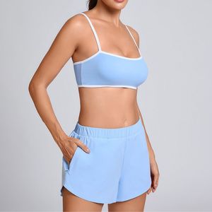 Conjunto de Brasier Deportivo y Pantalones Cortos de Yoga sin Costuras para Mujer, Ropa Deportiva Elástica para Entrenamiento, Atuendo Deportivo para Correr y Gimnasio - Product Image 3