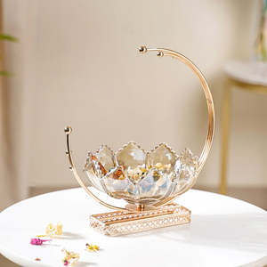 Cuenco Decorativo Redondo de Cristal Lunar con Base, Vajilla Elegante de Alta Calidad para Fiestas y Decoración de Mesa - Product Image 2