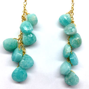 Colgante Plata de Ley 925 Chapado en oro Amazonita Piedra preciosa Clásico Barato Elegante Mujer Use Pendientes colgantes - Product Image 2