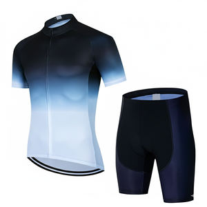Ensemble de cyclisme unisexe personnalisé, maillot à manches courtes respirant et anti-transpiration, shorts, vêtements de vélo de route professionnels, nylon/cachemire 160g - Product Image 3