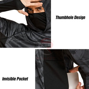 Sweat-shirts à capuche pour hommes personnalisés pour la pêche, respirants, en polyester/coton, de haute qualité, col à capuche d'hiver, tissu imprimé uni - Product Image 4