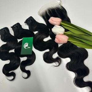 Extensiones de cabello humano vietnamita crudo de trama superdibujada doble de vendedores de paquete de cabello intacto de cutícula virgen birmana de onda profunda suelta - Product Image 4