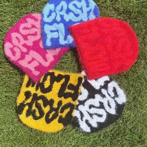 Gorro de invierno de Mohair personalizable de alta calidad, gorro de punto con logotipo de patrón impreso a la moda, gorros de Color sólido MOQ bajo - Product Image 1