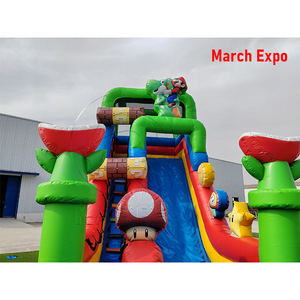 Piscina Inflable Gigante con Tobogán de Agua, Casa de Brinco Inflable de PVC Grueso, Parque Acuático Multifuncional para Jardín - Product Image 6