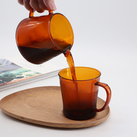 Carafe à café ou thé en verre borosilicate brun de haute qualité, 300/600 ml, design rétro, écologique, forme conique, en stock, pour usage domestique, 1-2 personnes