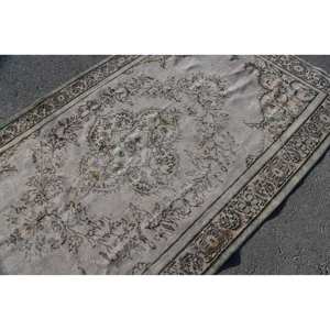 Clásico gris Beige 5,4 X 9.1ft Vintage turco alfombra lana Patchwork sala de estar alfombra con respaldo de látex para adolescentes - Product Image 5