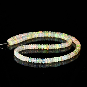 Cuentas naturales de ópalo etíope. Cuentas lisas de ópalo etíope AAA ++, cuentas Rondelle de ópalo etíope, cuentas para hacer joyas. - Product Image 4